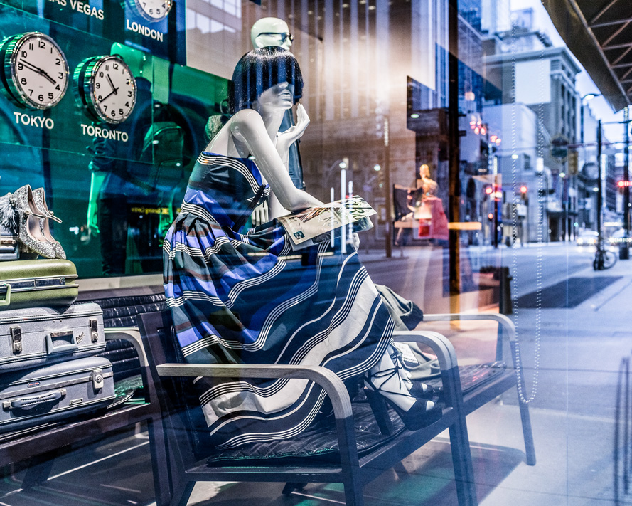 Fashion Window Reflected Architecture Toronto photographer David Walker