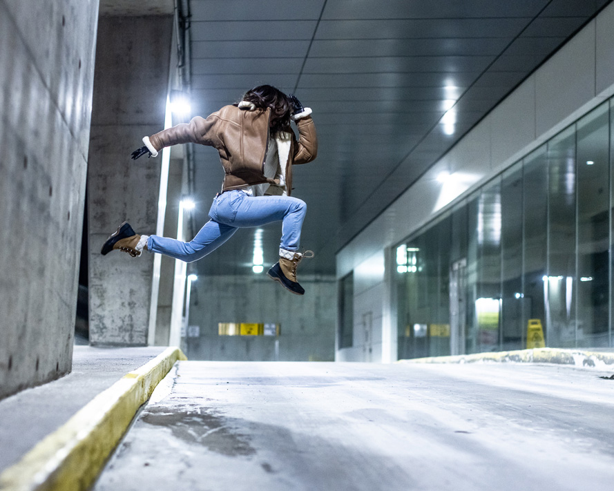 Dancer Beauty Christmas lights Toronto Canada dance photographer David Walker