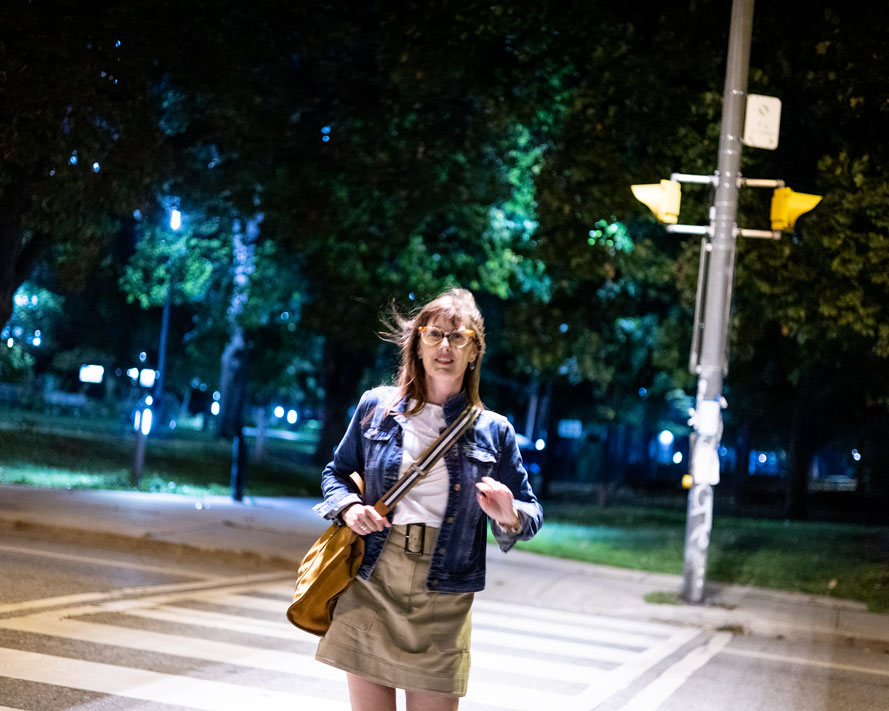 Fashion Crossing the Street Toronto Canada dance photographer David Walker